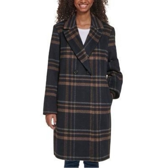 DKNY plaid winter coat - Picture 2 of 8